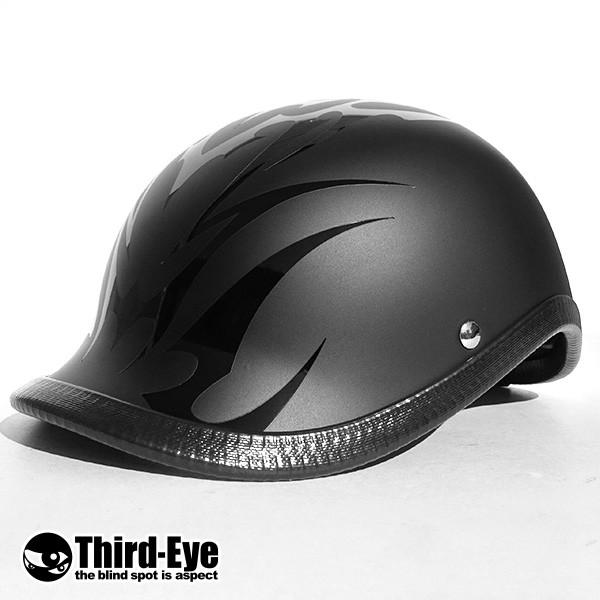 在庫  バイク ヘルメット ハーフキャップ トライバルスカル BLACK-BLACK ベッカー｜thirdeye｜03