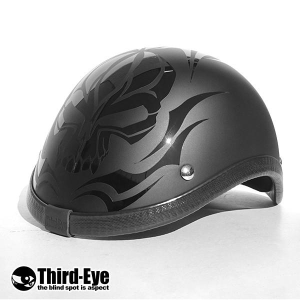 在庫  バイク ヘルメット ハーフキャップ トライバルスカル BLACK-BLACK ベッカー｜thirdeye｜05