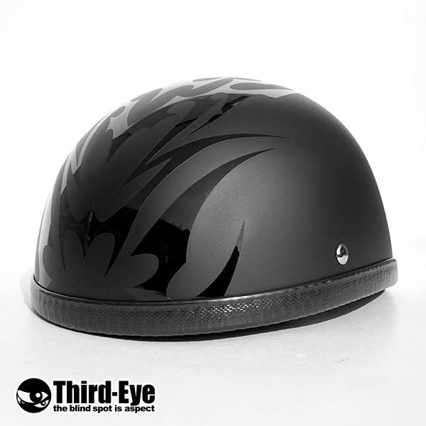 在庫 バイク ヘルメット ハーフキャップ トライバルスカル BLACK 在庫 バイク ヘルメット ハーフキャップ トライバルスカル BLACK