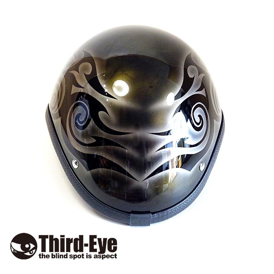 限定 T1 選べるヘルメットタイプ パールゴールドマーブル／シルバー トライバル1 バイク ヘルメット ハーフキャップ tribalpgm