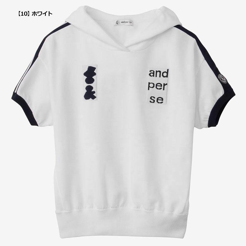 and per se アンパスィ レディース ニット 半袖 パーカー