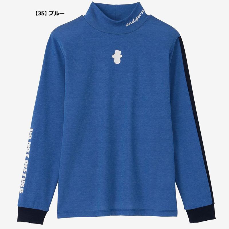 ✨極美品✨　and per se アンパスィ　長袖　フード付 and per se アンパスィ 長袖 モックネックシャツ メンズ ゴルフ