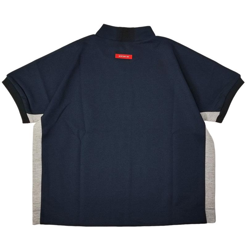 アンパスィ レディース モックネック スウェット 半袖 シャツ AFS6503J2 ストレッチ and per se SAAR モックシャツ ゴルフ トップス | and per se | 12