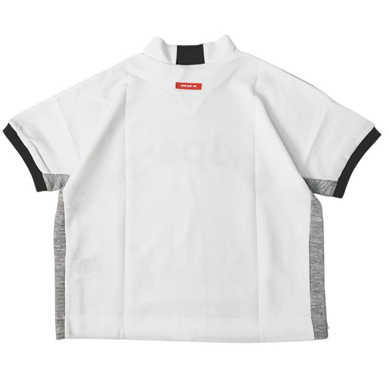 アンパスィ レディース モックネック スウェット 半袖 シャツ AFS6503J2 ストレッチ and per se SAAR モックシャツ ゴルフ トップス | and per se | 03