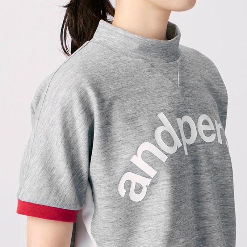 アンパスィ レディース モックネック スウェット 半袖 シャツ AFS6503J2 ストレッチ and per se SAAR モックシャツ ゴルフ トップス | and per se | 07