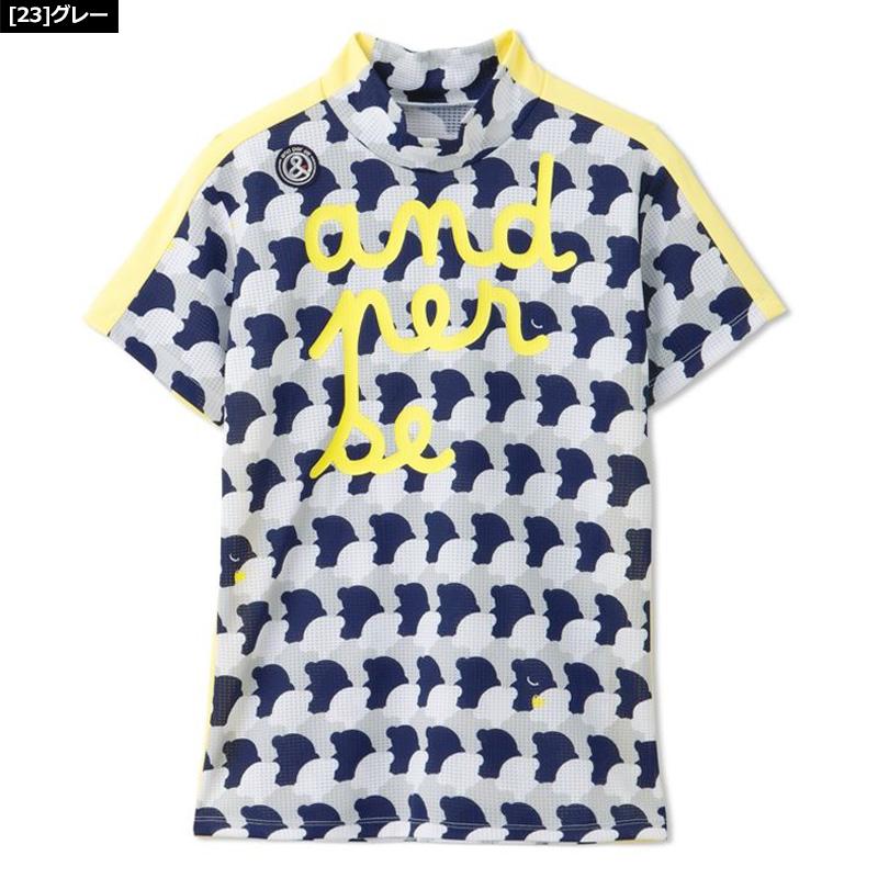 and per se アンパスィ レディース モックネック 半袖 シャツ