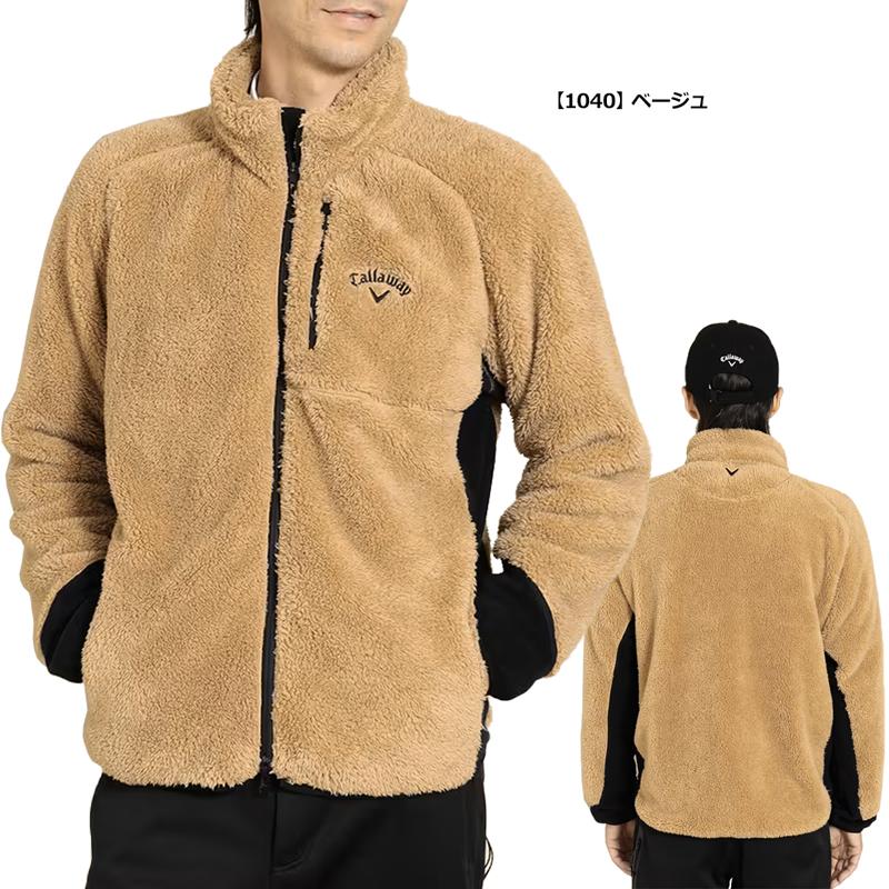 【キャロウェイ】シロクマ ジップ ニット ブルゾン ゴルフ LL グレー×白 キャロウェイ】シロクマ ジップ ニット ブルゾン ゴルフ LL グレー×白