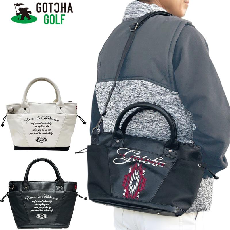 ガッチャゴルフ 2way ミニトートバッグ 243GG8503 サイドポケット ネイティブ柄 GOTCHA GOLF 【新品】TAAR ゴルフ用バッグ ラウンドポーチ ショルダー NOV3 GOTCHA GOLF ガッチャゴルフ 2way ミニトートバッグ 243GG8503 サイド