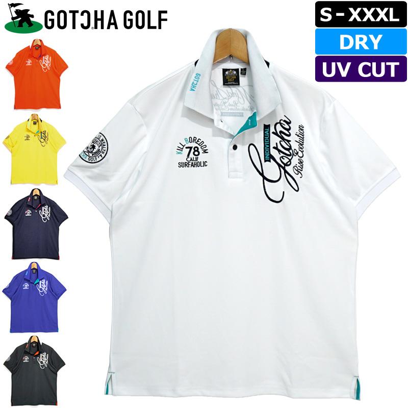 GOTCHA GOLF ガッチャゴルフ メンズ 吸汗速乾 UVカット 半袖 