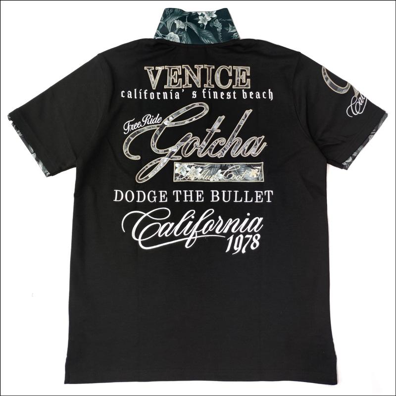 GOTCHA GOLF ガッチャゴルフ ブラックボタニカル 半袖