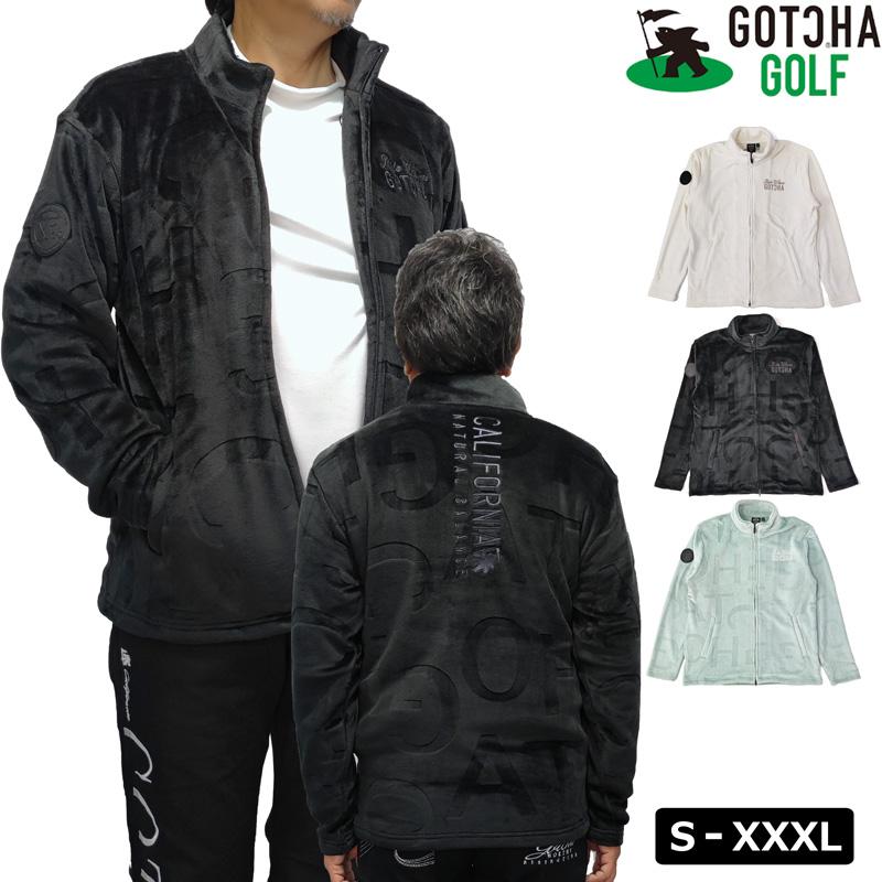 ガッチャゴルフ ストレッチ ボア ジャケット 保温 フルジップ 立体ロゴ 総柄 233GG1304 GOTCHA GOLF 【新品】SCBR 長袖 ブルソン メンズ ゴルフウェア GOTCHA GOLF ガッチャゴルフ ストレッチ ボア ジャケット 保温