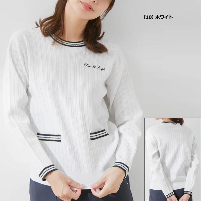 JUN&ROPE' JUN&ROPE レディース 長袖 ニット ミニケーブル柄 JUN&ROPE' JUN&ROPE レディース 長袖 ニット ミニケーブル柄