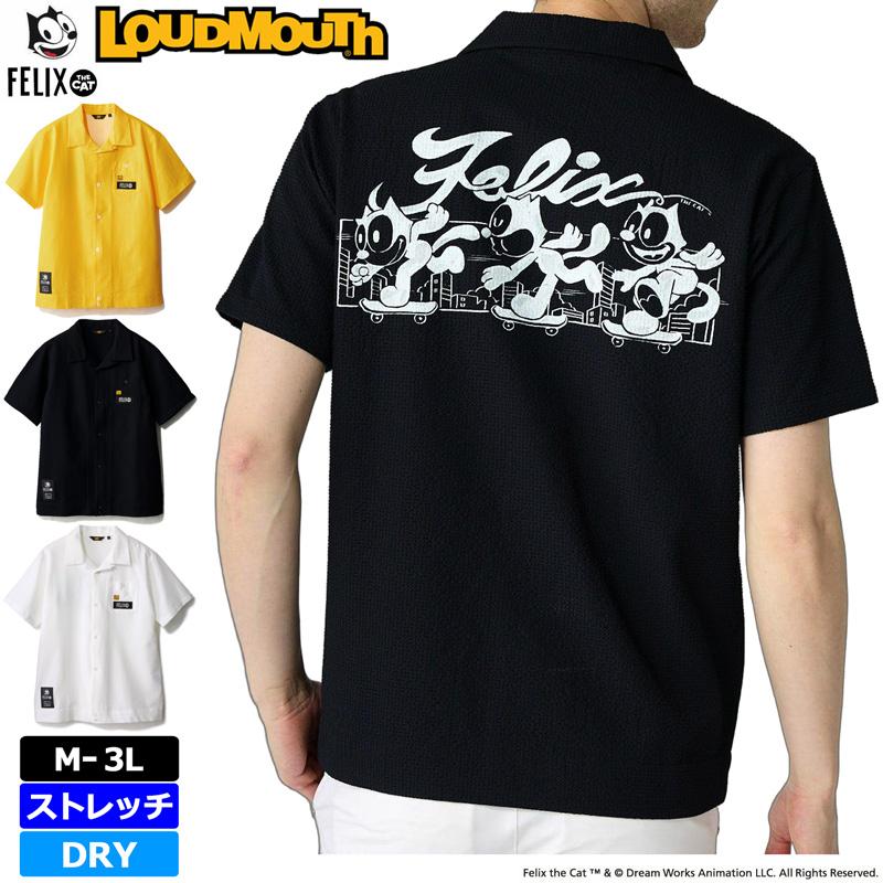 Loudmouth - coco 中古 ラウドマウス LOUDMOUTH メンズ 半袖シャツ M 黒 ブラック モックネック ストレッチ coco 中古 ラウドマウス LOUDMOUTH メンズ 半袖シャツ M 黒