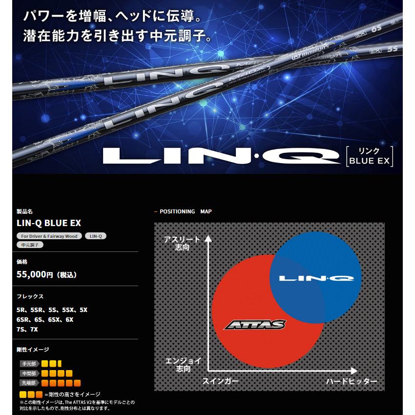 USTマミヤ LIN-Q BLUE EX シャフト単品 1本  MAMIYA LINQ LIN・Q リンク ブルーEX OCT2｜thirdwave-365sports｜02