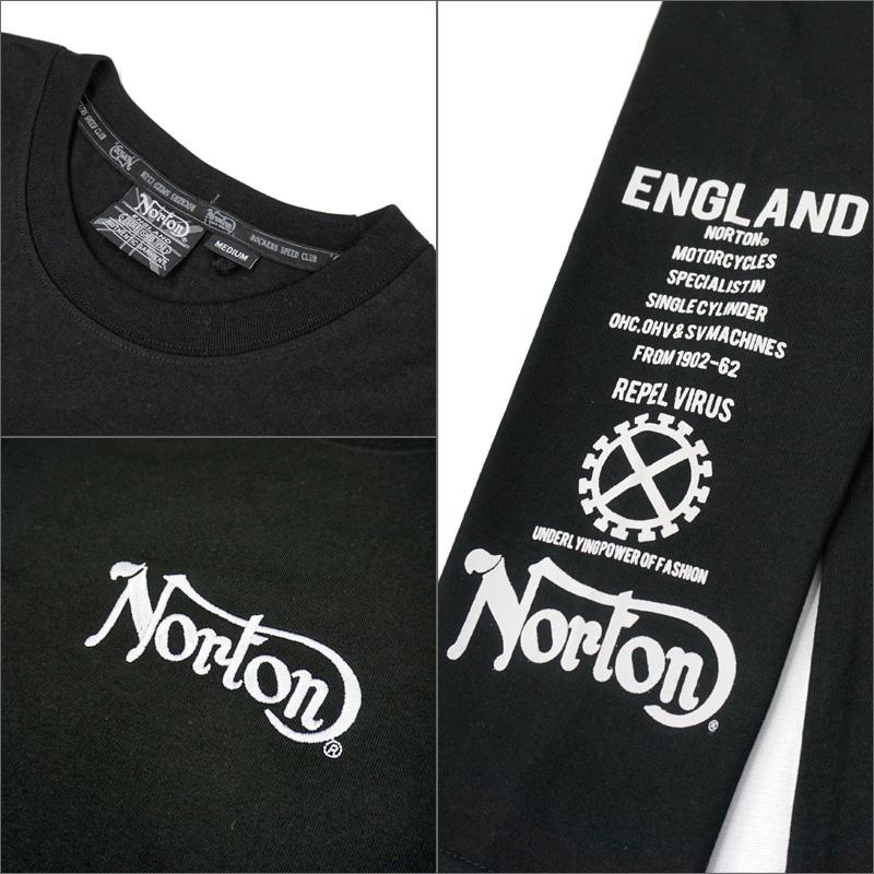 SALE ノートン 抗ウイルス加工 クルーネック 長袖 Tシャツ 211N1100 Norton 1SS2 長そで ロングTシャツ メンズ ファッション｜thirdwave-365sports｜05