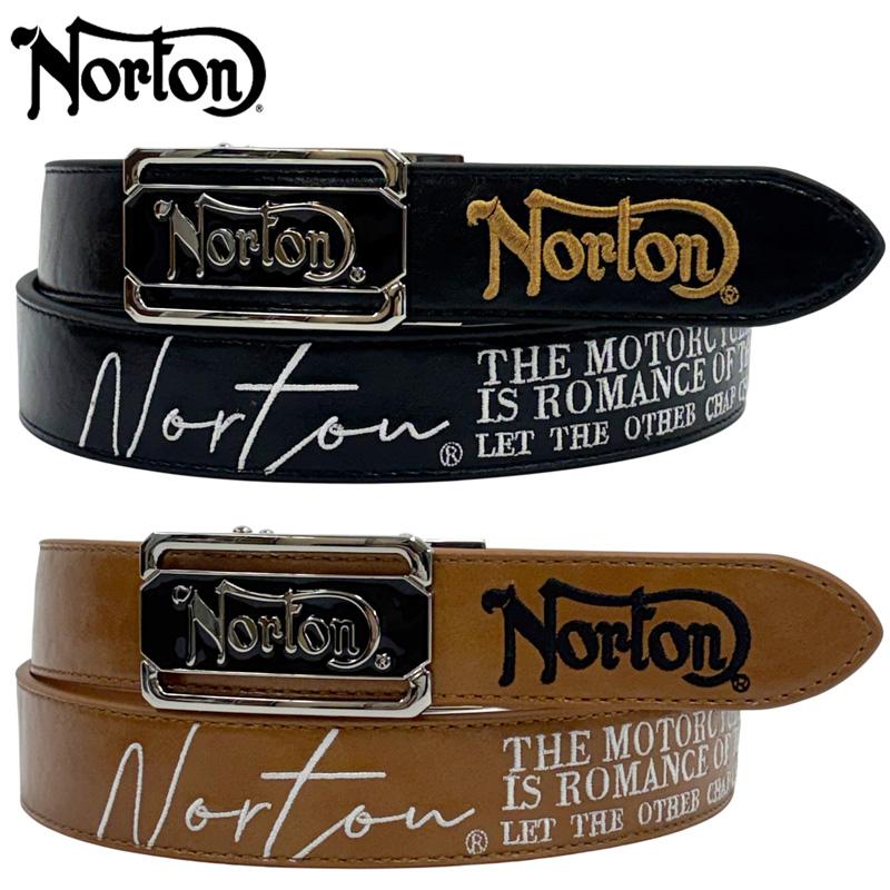 新品未使用 NITRAID ナイトレイド NTRDロゴ バックル レザーベルト ノートン（NORTON） 2026 メンズ ホールレス バックル レザーベルト