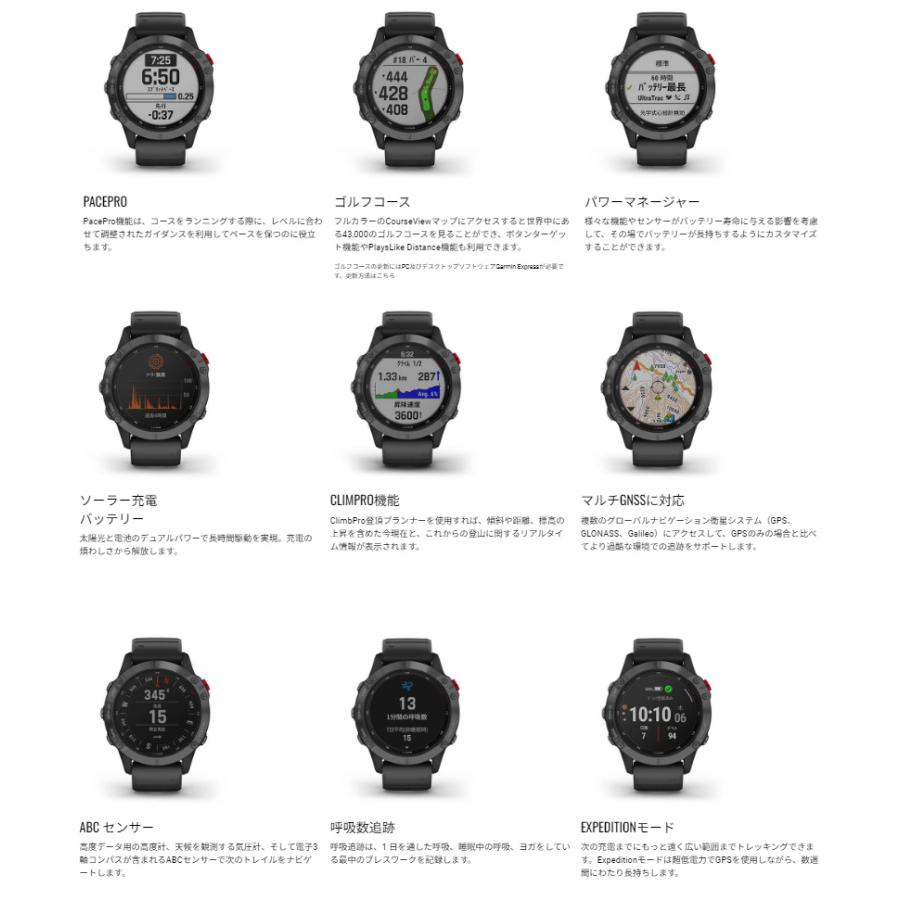 GARMIN Fenix 6 プロ デュアルパワー マルチスポーツ対応 GARMIN Fenix 6 プロ デュアルパワー マルチスポーツ対応