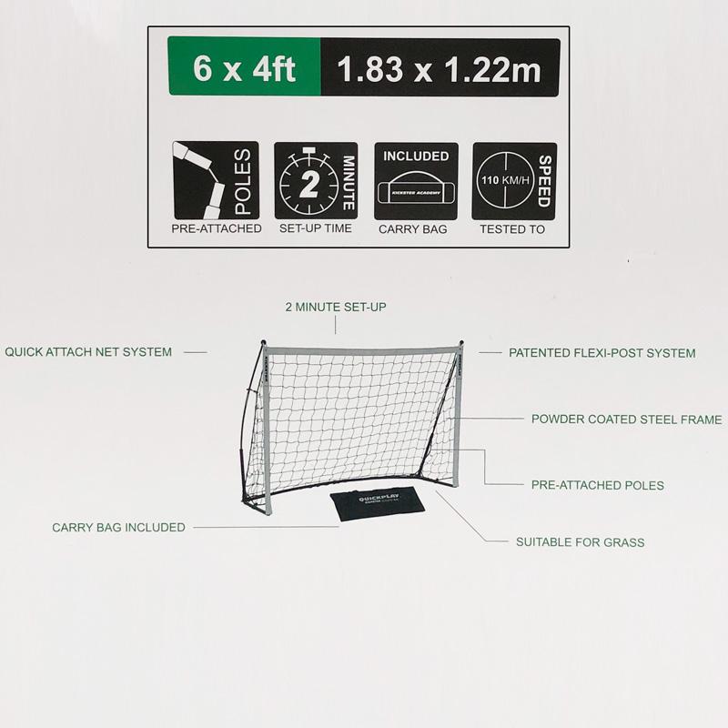 QUICKPLAY クイックプレイ ポータブル フットサルゴール 2台セット 1.83m×1.22m 120秒でセットアップ 組み立て式 移動式 可搬式 サッカー フットボール｜thirdwave-365sports｜02