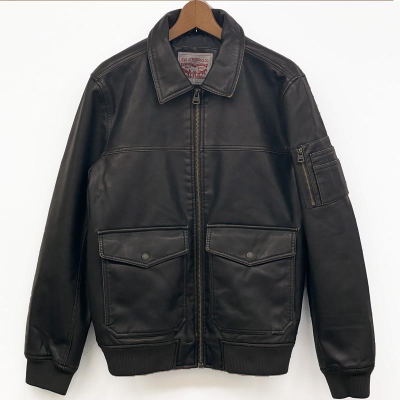 Levi's リーバイス メンズ MA-1スタイル レザージャケット A7753 Levi's リーバイス メンズ MA-1スタイル レザージャケット A7753