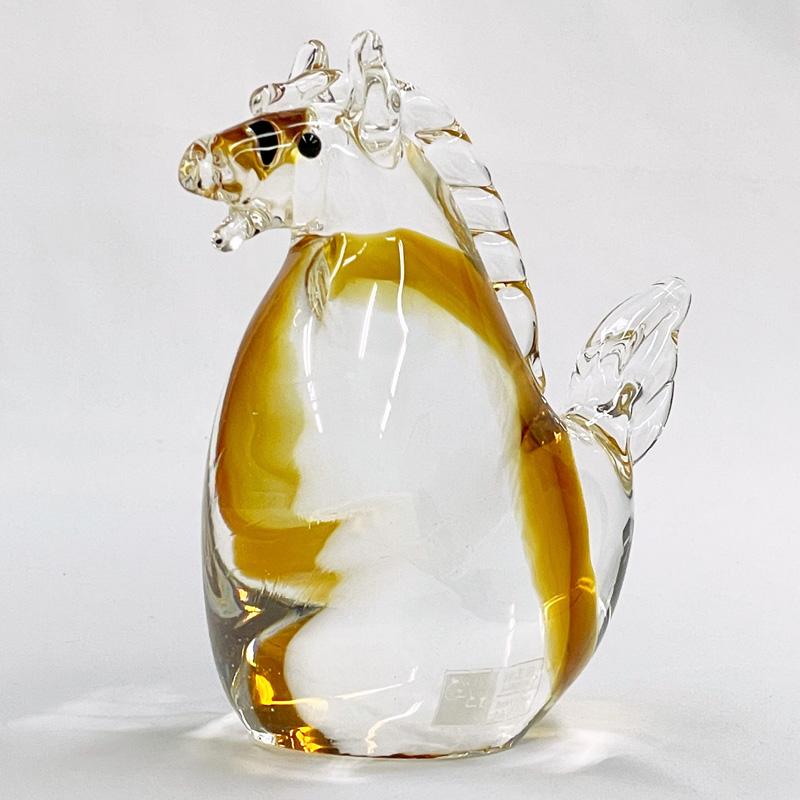 博多びーどろ 粋工房 令和八年 干支 午(うま) ガラス製 置物 SE-070 約