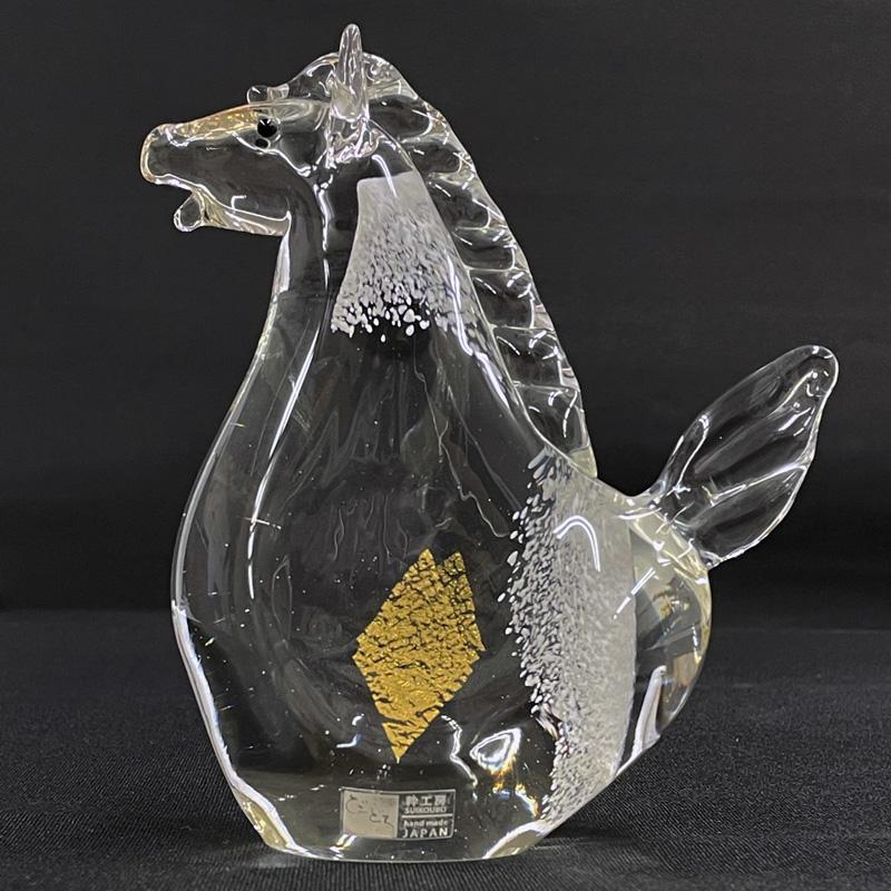 博多びーどろ 粋工房 令和八年 干支 午(うま) ガラス製 置物 SE-073 約