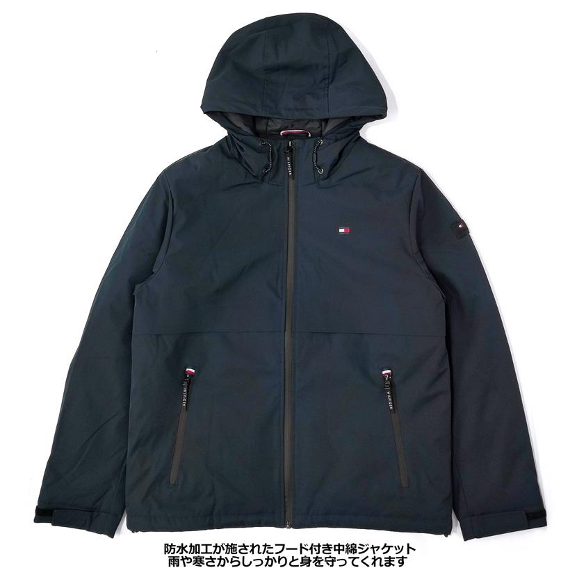 TOMMY HILFIGER トミーヒルフィガー メンズ 防水 防風 フルジップ 中綿ジャケット 1522351 ネイビー 防寒 ブルゾン アウター  フーデッド OCT2