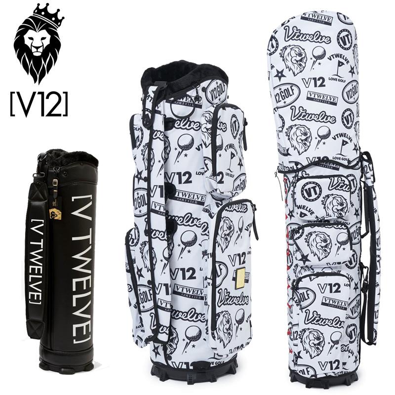 V12 ゴルフ 8.5型 キャディバッグ VARIOUS 8.5 WHITE 本体+カバー 