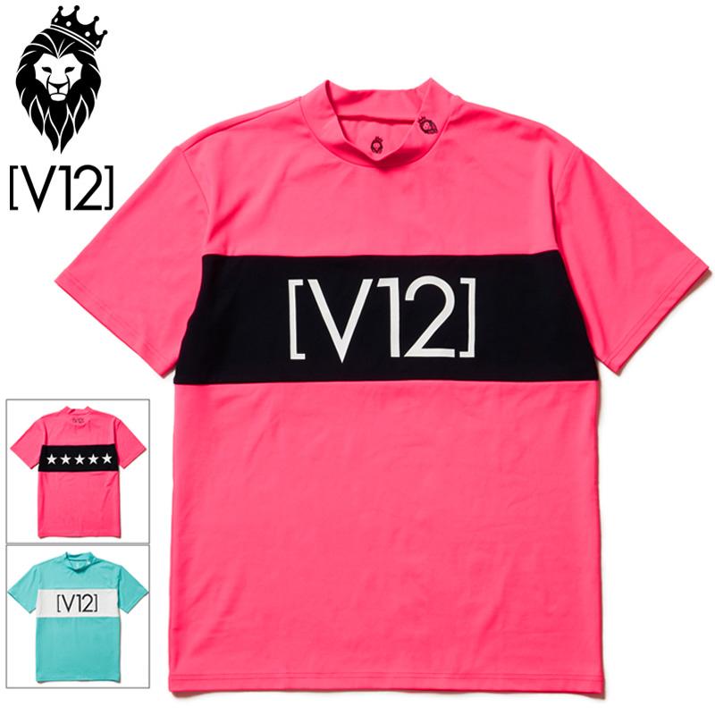 V12（ヴィ・トゥエルヴ） クーポン有 ゴルフ メンズ モックネック 半袖