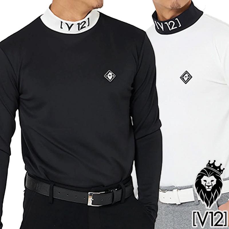 V12 ゴルフ メンズ モックネック 長袖シャツ 3D 2TONE MOCK V122220-CT01 ヴィ・トゥエルヴ 【新品】RCBR ハイネック ゴルフウェア V12 GOLF V12（ヴィ・トゥエルヴ） ゴルフ メンズ モックネック 長袖シャツ 3D