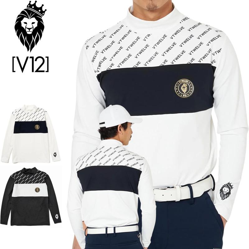 V12（ヴィ・トゥエルヴ） ゴルフ メンズ モックネック長袖シャツ