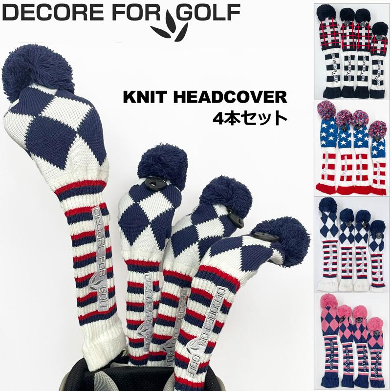 DECORE FOR GOLF デコレフォーゴルフ ニット ヘッドカバー 4点セット 
