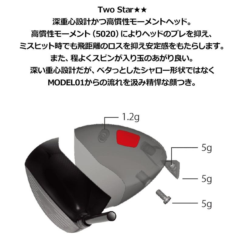GINNICO MODEL02C 可変式 ドライバー グラファイトデザイン TourAD UB 装着 ツアーAD ジニコ モデル02C Driver One Star / Two star カスタム 地クラブの画像