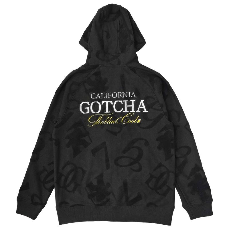 ガッチャゴルフ メンズ ストレッチ 長袖パーカー ジャカード織ロゴ総柄 241GG1320 GOTCHA GOLF TAAR フルジップ ジップアップ アウター ゴルフウェア トップス_3