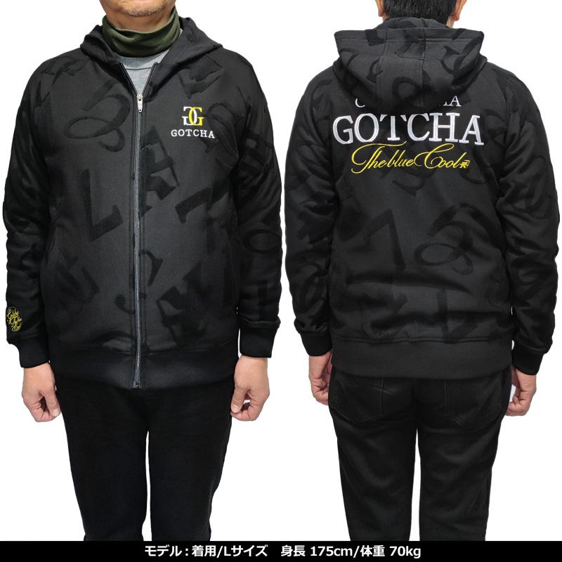 ガッチャゴルフ メンズ ストレッチ 長袖パーカー ジャカード織ロゴ総柄 241GG1320 GOTCHA GOLF TAAR フルジップ ジップアップ アウター ゴルフウェア トップス_6