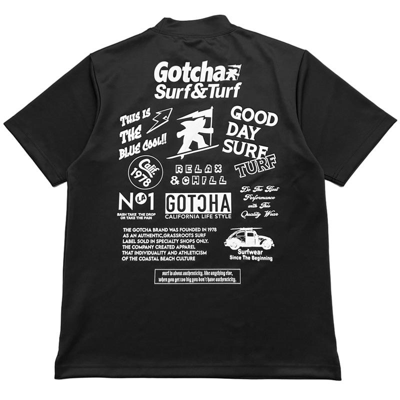 GOTCHA GOLF ガッチャゴルフ　モックネック半袖シャツブラック白　M2枚 GOTCHA GOLF ガッチャゴルフ モックネック 半袖シャツ ストレッチ 吸水