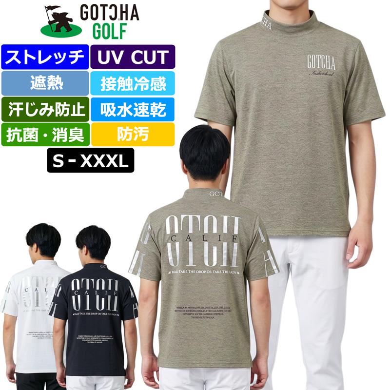 GOTCHA GOLF ガッチャゴルフ　モックネック半袖シャツブラック白　M2枚 GOTCHA GOLF ガッチャゴルフ 2026 モックネック半袖シャツ マルチ