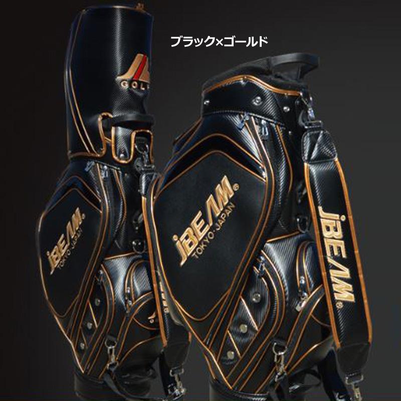 JBEAM ゴルフバッグ ブラック×ゴールド JBEAM 9.5型 3点式 キャディバッグ 9.5inch STAFF BAG TAAR スタッフ