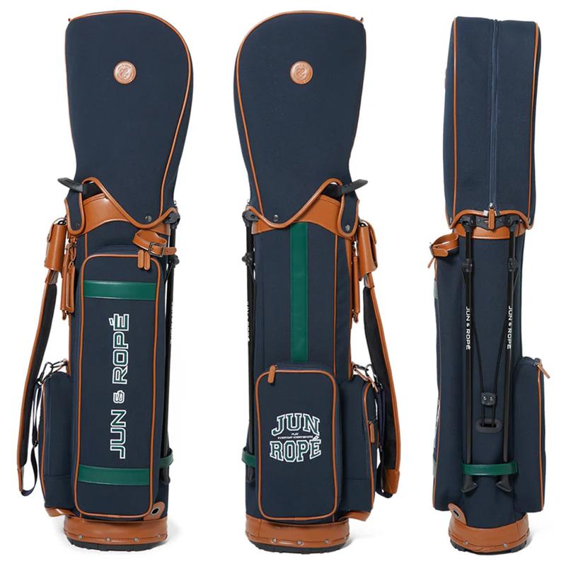 2024年モデル美品！JUN&ROPEキャディバッグ　5分割 ・サイズ:8.5型 楽天市場】JUN＆ROPE 8.5型 カレッジロゴ 合皮コンビ使い ERX34200