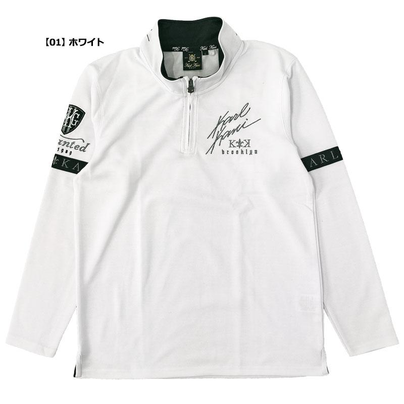 カールカナイゴルフ 吸汗速乾 ハーフジップ 長袖 シャツ 233KG1200 Karl Kani GOLF SCBR モックネック モックシャツ ゴルフウェア トップス OCT1_2