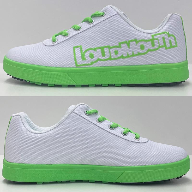 LOUDMOUTH - ラウドマウス ユニ一発やる スパイク受け答え ゴルフシューズ ビッグロゴタイプ 白いこと×緑であること LM-GS0005 774965(949) 日本標準尺度 TCBR Loudmouth スニーカー APR1