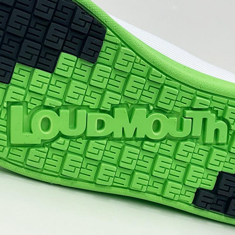 LOUDMOUTH - ラウドマウス ユニ一発やる スパイク受け答え ゴルフシューズ ビッグロゴタイプ 白いこと×緑であること LM-GS0005 774965(949) 日本標準尺度 TCBR Loudmouth スニーカー APR1