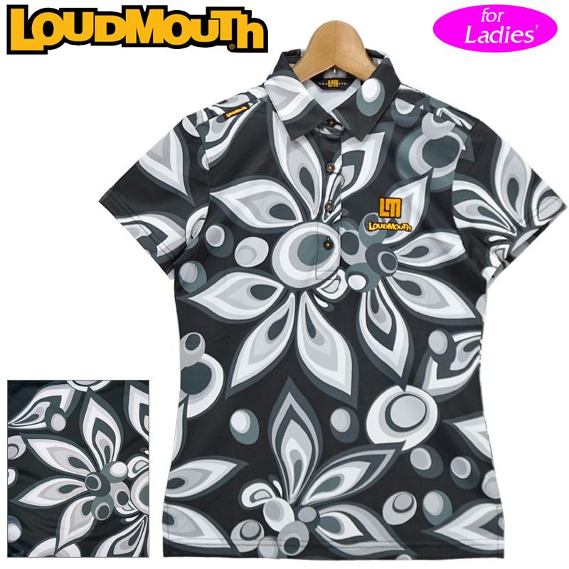 メール便発送 日本規格 ラウドマウス レディース 半袖 ポロシャツ DRY UV CUT 抗菌防臭 761650(998) Black ブラック QAAR Loudmouth ゴルフウェア | LOUDMOUTH