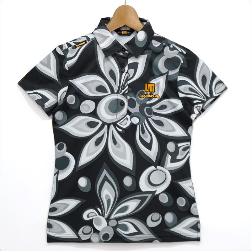 メール便発送 日本規格 ラウドマウス レディース 半袖 ポロシャツ DRY UV CUT 抗菌防臭 761650(998) Black ブラック QAAR Loudmouth ゴルフウェア | LOUDMOUTH | 01