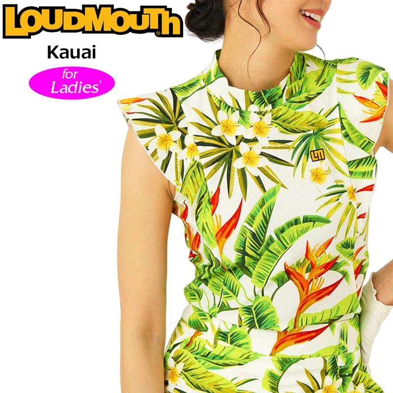 ラウドマウス レディース モックネック フリル ノースリーブシャツ Kauai カウアイ 763656(192) 【メール便発送】【新品】日本規格 SAAR ゴルフウェア モックシャツ Loudmouth MAY1 LOUDMOUTH（ラウドマウスゴルフ） ラウドマウス レディース モック