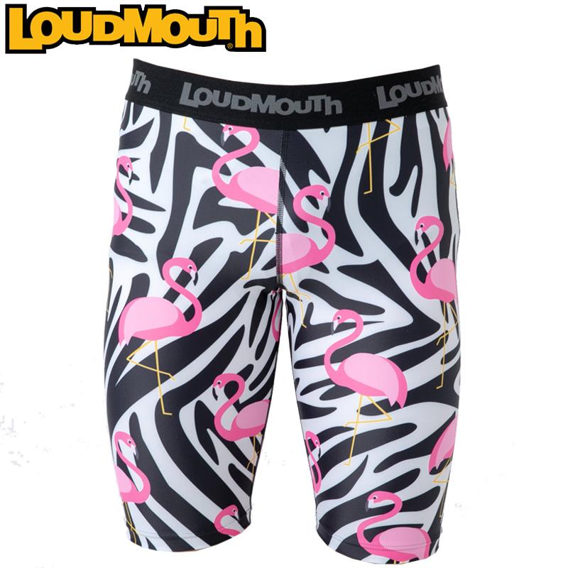 均一SALE メール便発送OK 日本規格 ラウドマウス メンズ ショート スパッツ サベージフラミンゴス 769904(102) ZAAQ Loudmouth ハーフ 派手 フィットネス ヨガ | LOUDMOUTH