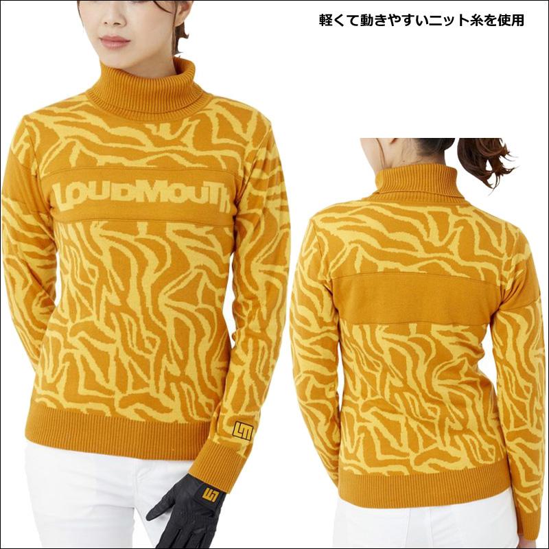 日本規格 ラウドマウス レディース タートルネック セーター 771750(993) イエロー QCBR Loudmouuth ニット ゴルフウェア トップス アウター OCT3 | LOUDMOUTH | 01