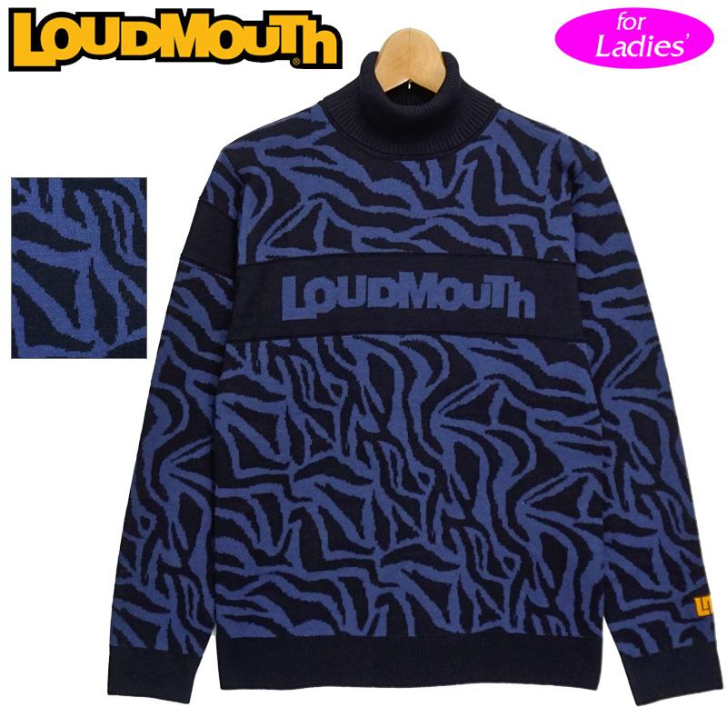 日本規格 ラウドマウス レディース タートルネック セーター 771750(997) ネイビー QCBR Loudmouuth ニット ゴルフウェア トップス アウター OCT3 | LOUDMOUTH