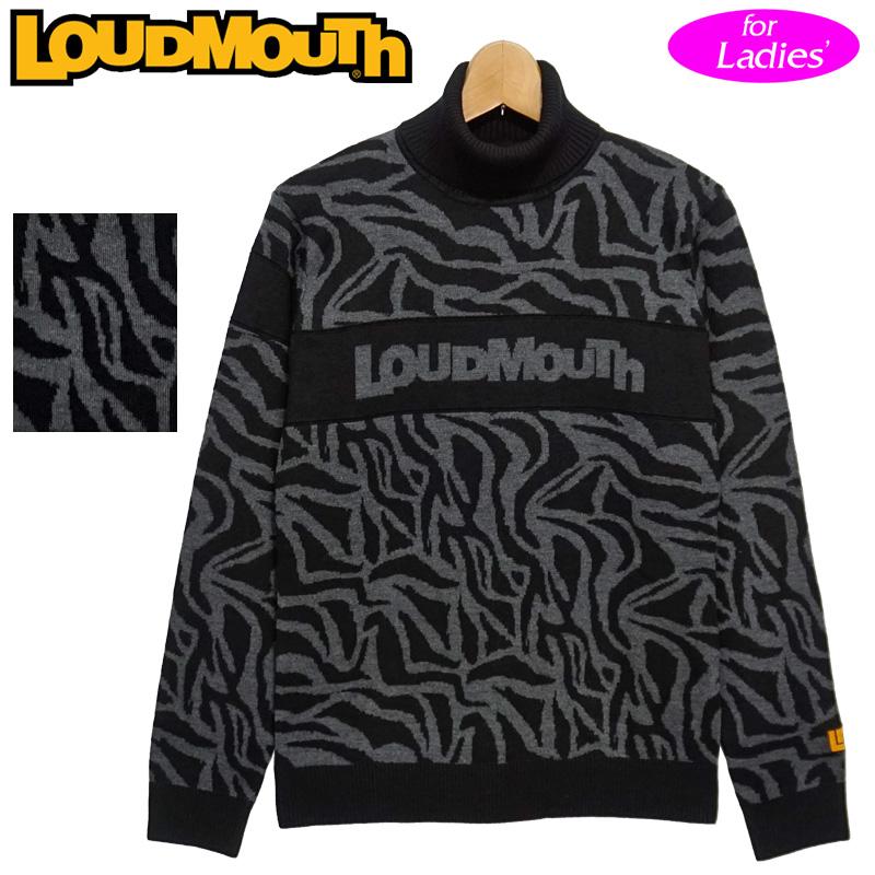 日本規格 ラウドマウス レディース タートルネック セーター 771750(998) ブラック QCBR Loudmouuth ニット ゴルフウェア トップス アウター OCT3 | LOUDMOUTH