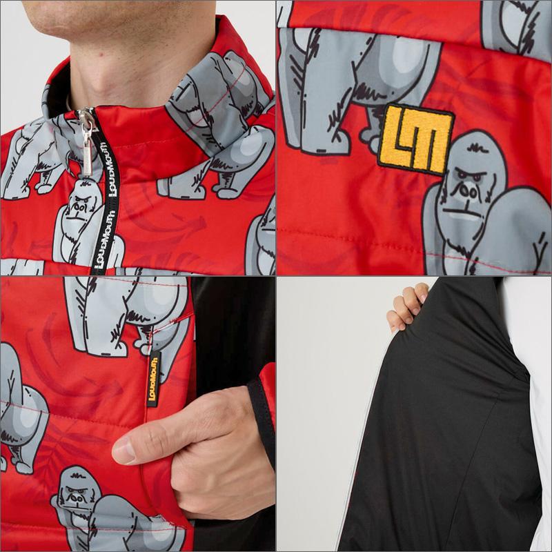 ラウドマウス メンズ 中綿 ジャケット ゴリラレッド 772207(295) 日本規格 RCBR Loudmouth アウター ブルゾン ゴルフ ウェア 中綿ジャケット | LOUDMOUTH | 03