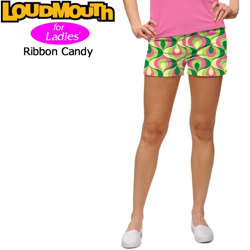 ラウドマウス ゴルフ レディースウエア ホットパンツ ミニパンツ Ribbon Candy リボンキャンディ XAAQ Mini Shorts Loudmouth | LOUDMOUTH